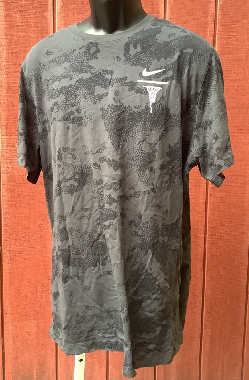 Nike Mens 2XL Black Camo Basketball Hoop Graphic Short Sleeve Graphic Tee